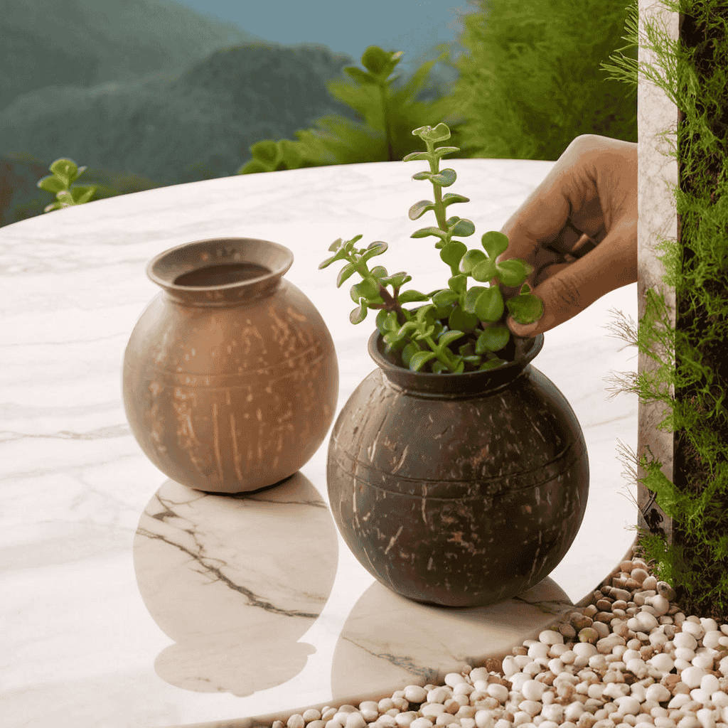 Coconut Shell Pot Shape Planter