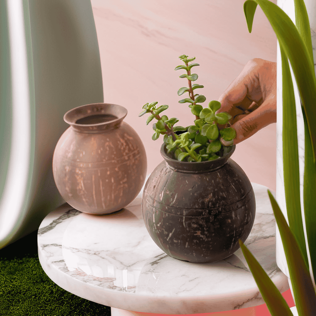 Coconut Shell Pot Shape Planter